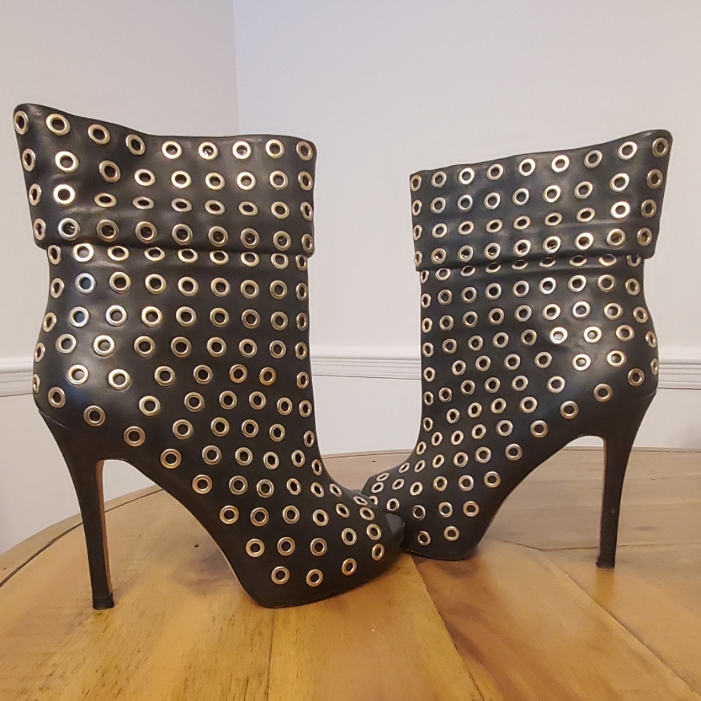 Gold studded boots